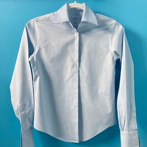 Brooks Brothers Blue Button Up Dress Shirt w/ French Cuffs - 0P / 0
